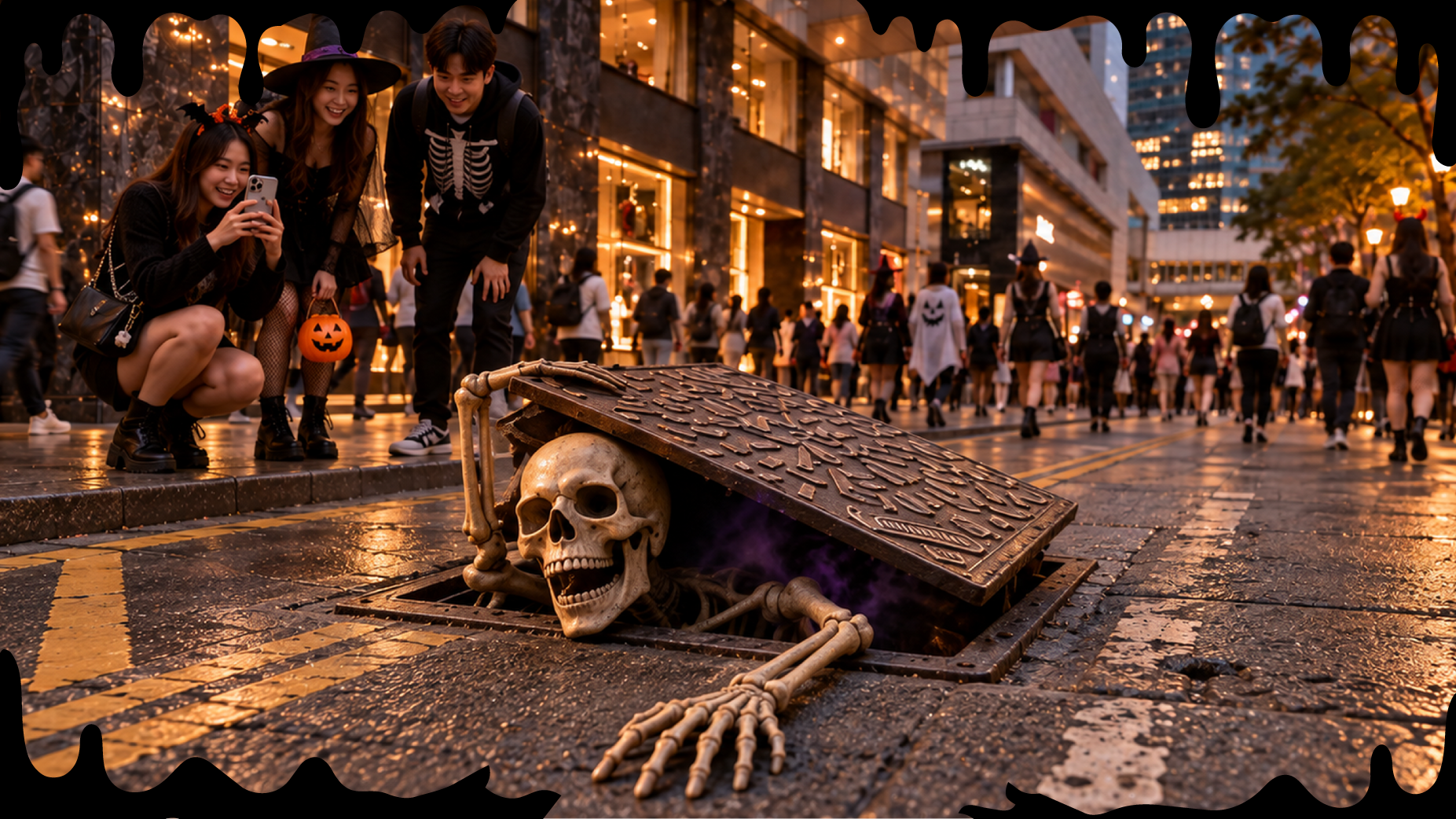 Halloween installations on Chater Road