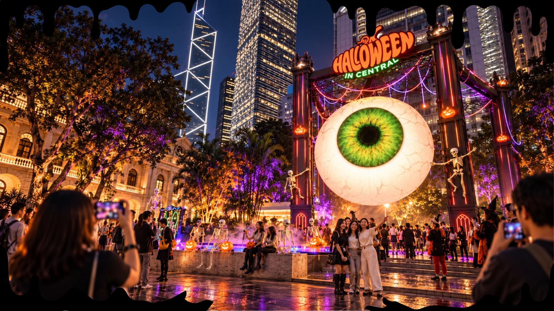 Halloween installations at Statue Square Gardens, South